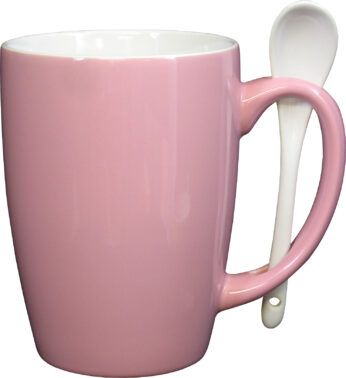Laser Spoon Mug White/Pink